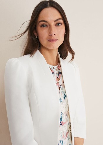 Phase Eight Isabella Bow Jackets White Canada | EJFBDX-958